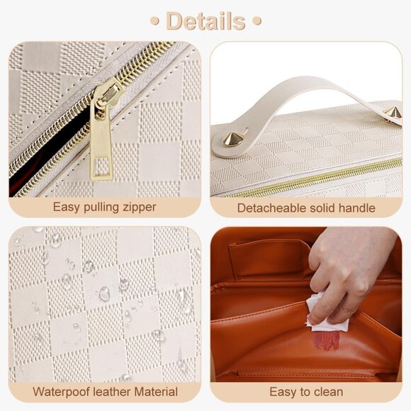 Travel Makeup Bag,Large Capacity Cosmetic Bag for Women,Portable - Picture 3 of 9